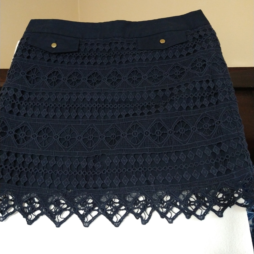 Navy Blue lace  Mini skirt  sz 12